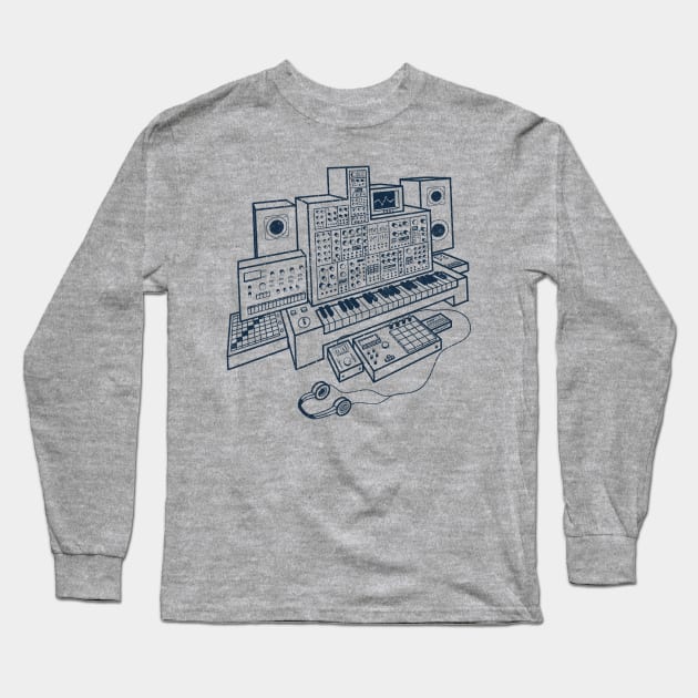 Modular Synthesizer for Electronic Musician Long Sleeve T-Shirt by Mewzeek_T